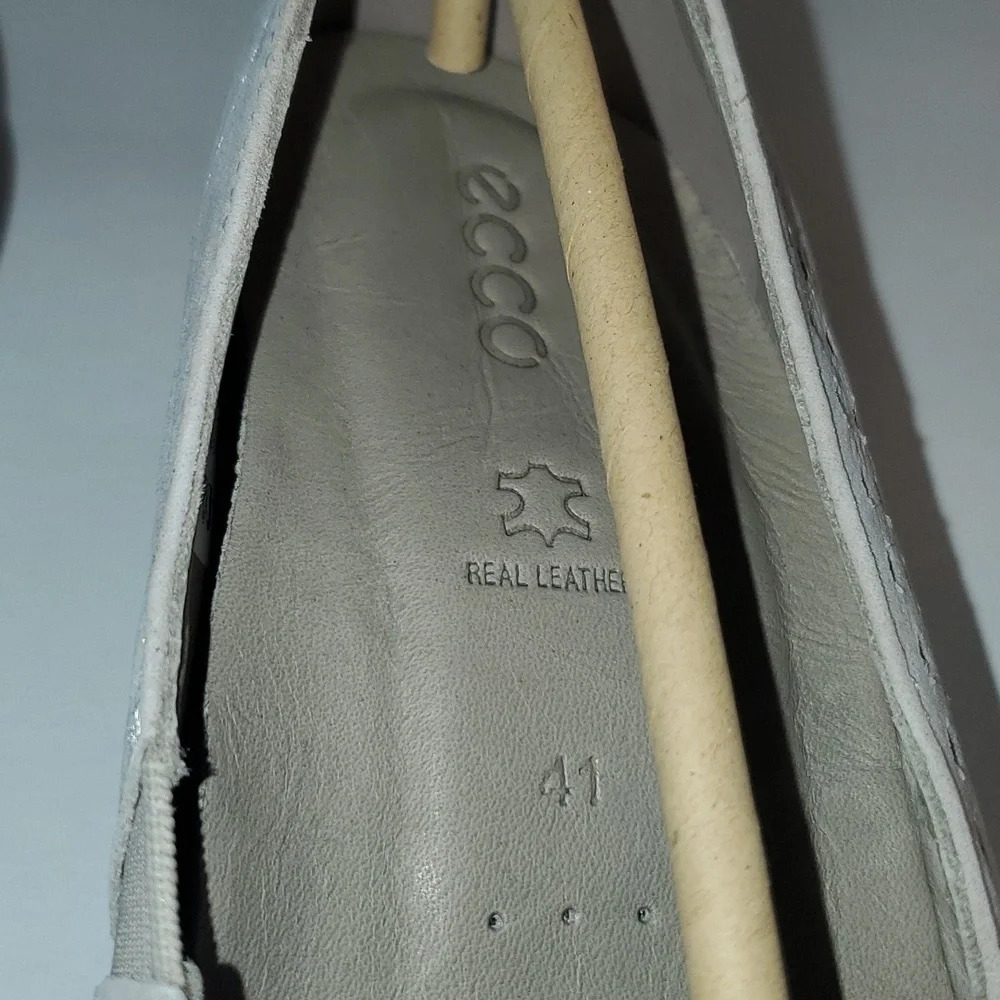 Ecco Women's Felicia Summer Slip on Leather Shoe in Gravel EU 41 NWT - Picture 8 of 10